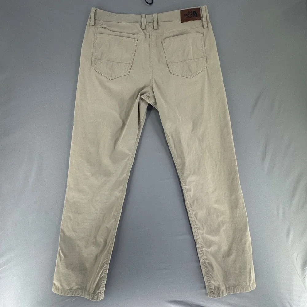 The North Face Mens Khaki Nylon Stretch Hiking Travel Pants Size 34 Regular